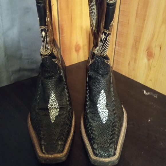 Black reptile print youth boots - Picture 4 of 6